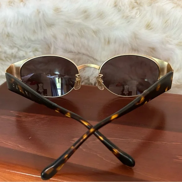 EUC Vintage Celine Sunglasses - Brushed Gold & Tortoiseshell 